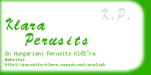 klara perusits business card